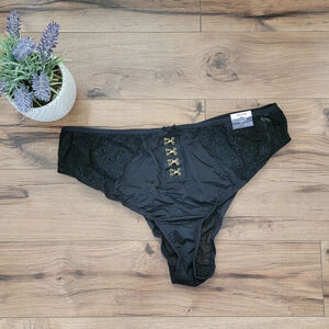 NEW Cacique Novelty Sexy Lace Hook Eye Cheeky Sheer Open Panties Underwear 18/20